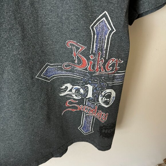 2010 Hope Biker Sunday T Shirt Medium M Gray Graphic Tee Vintage Y2K - Picture 9 of 16